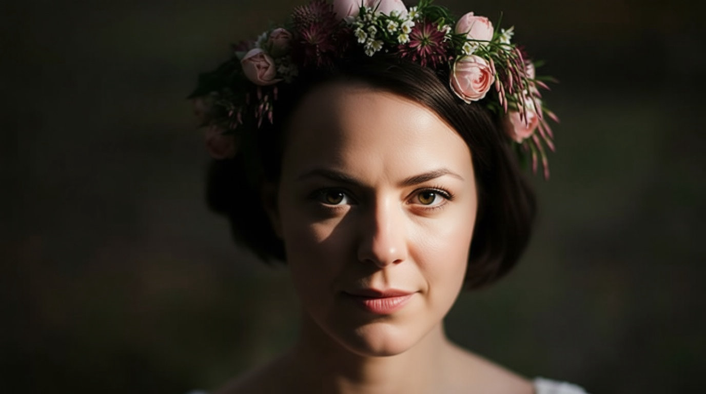 6. La couronne de fleurs sur coupe garçonne