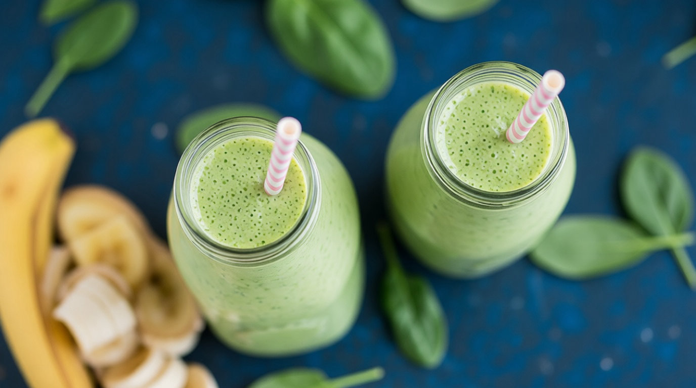 Le smoothie digeste à l'ananas et aux épinards frais