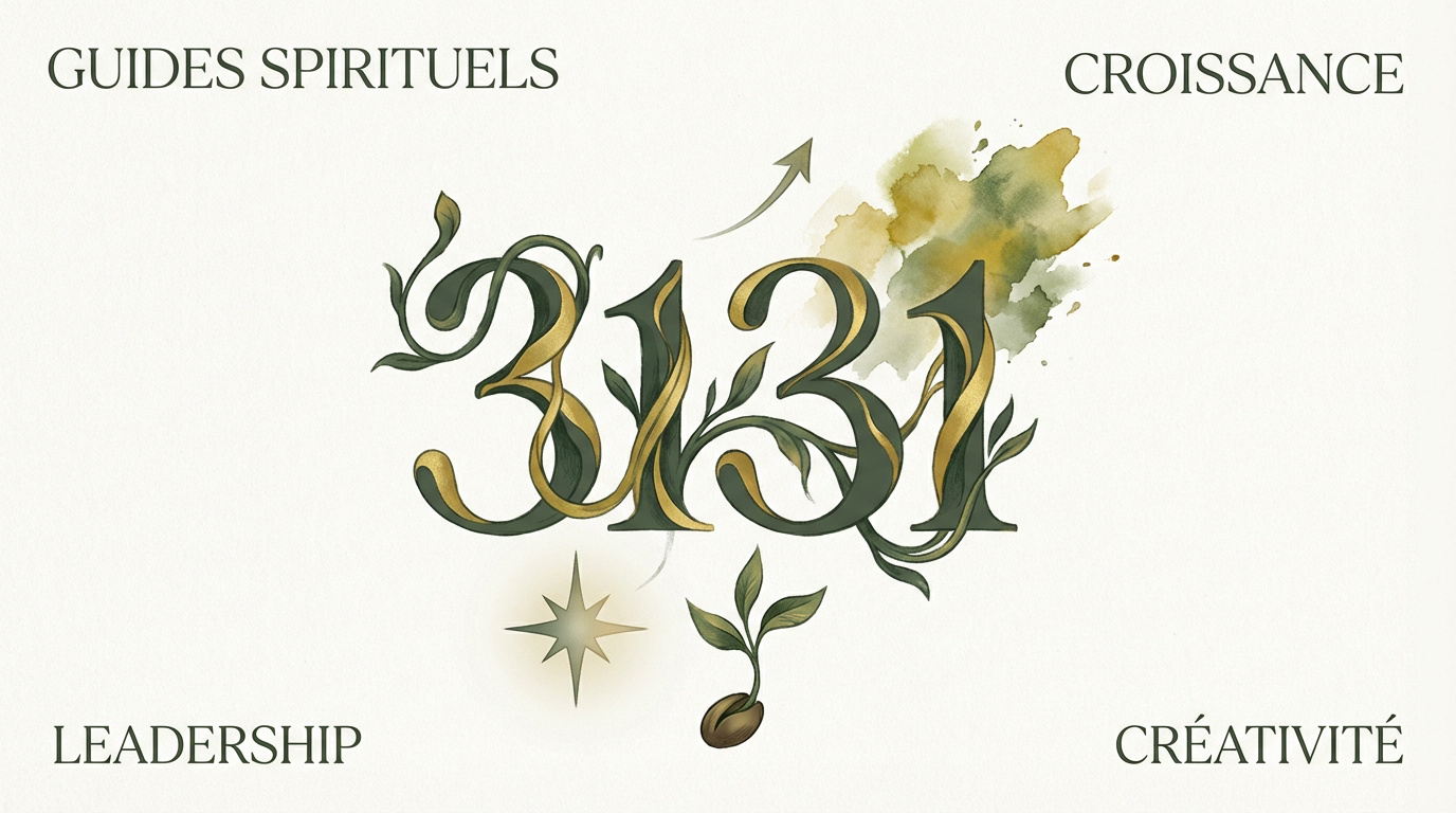 Illustration mystique moderne du nombre angélique 3131