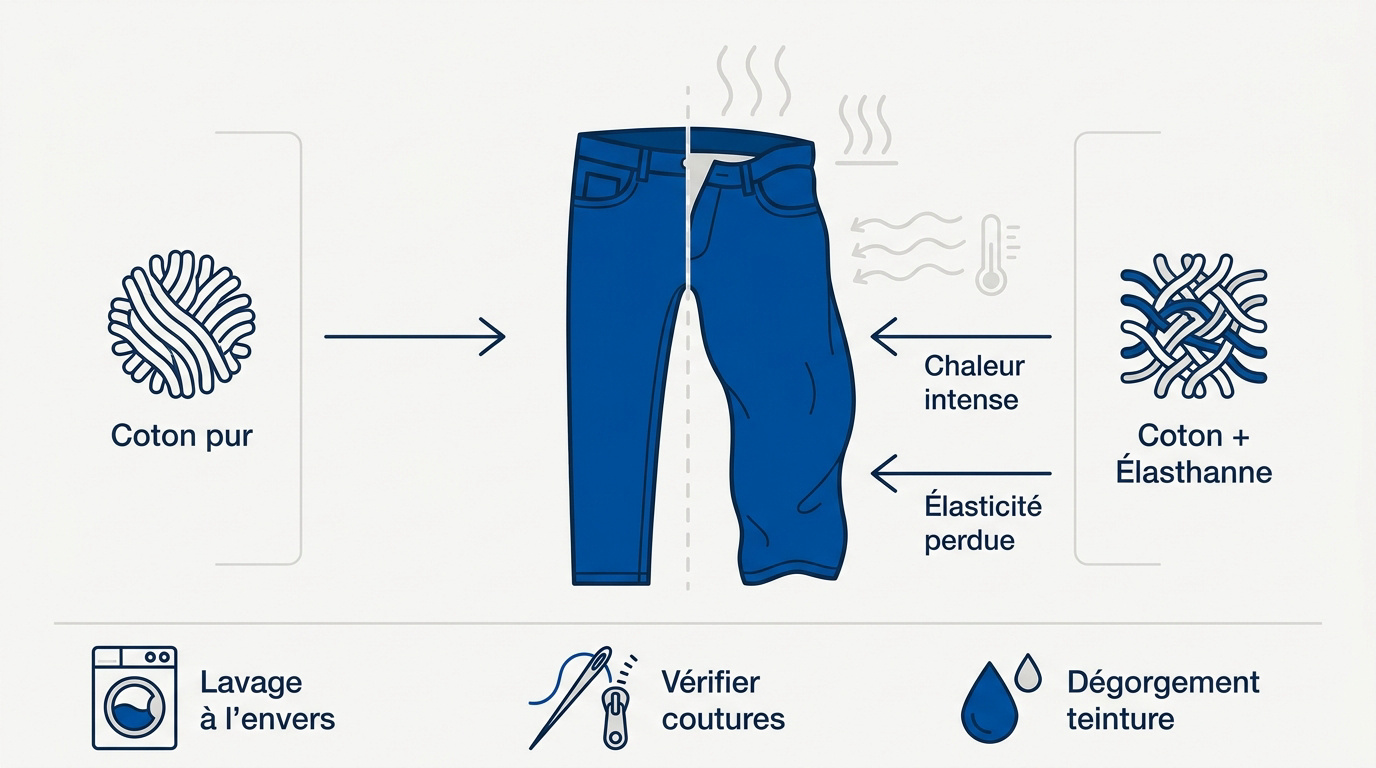 Relâchement des fibres de denim