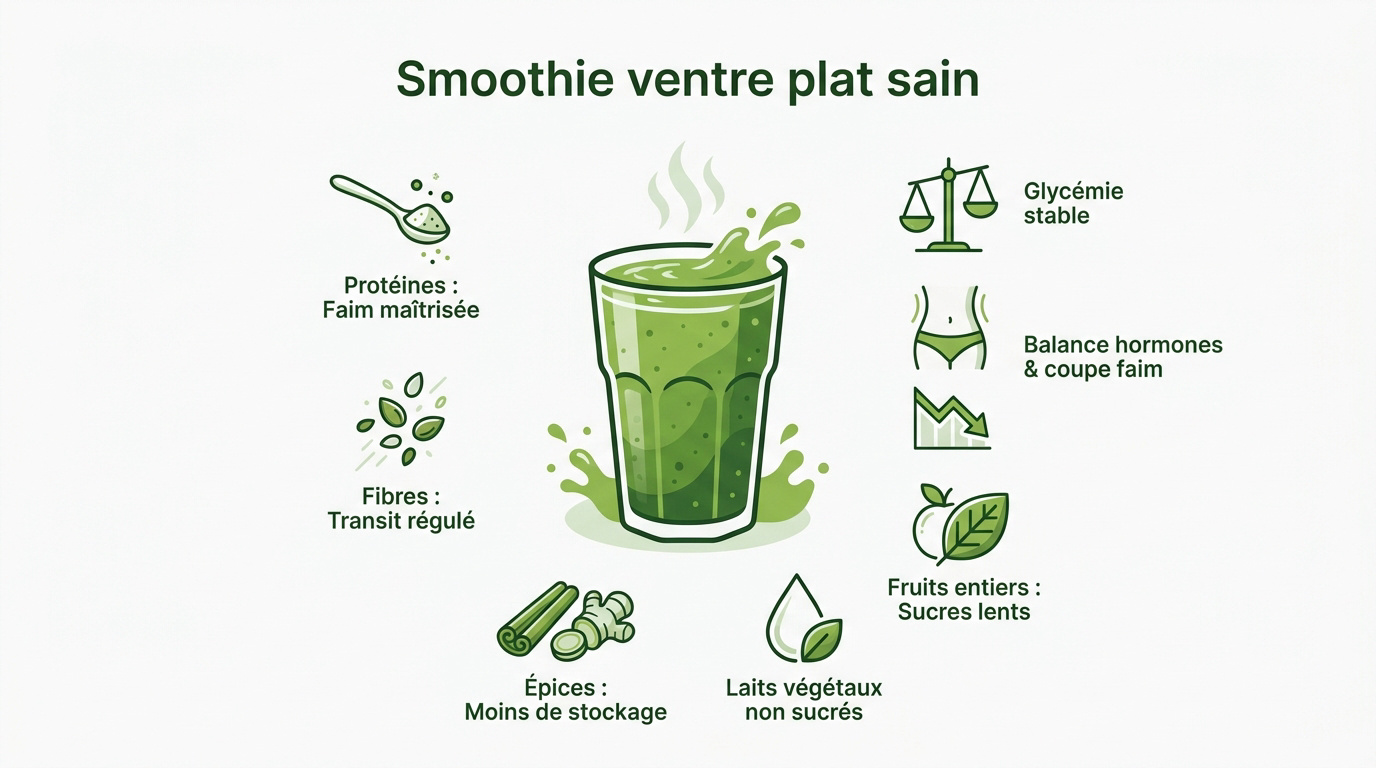 Ingrédients sains pour smoothie ventre plat