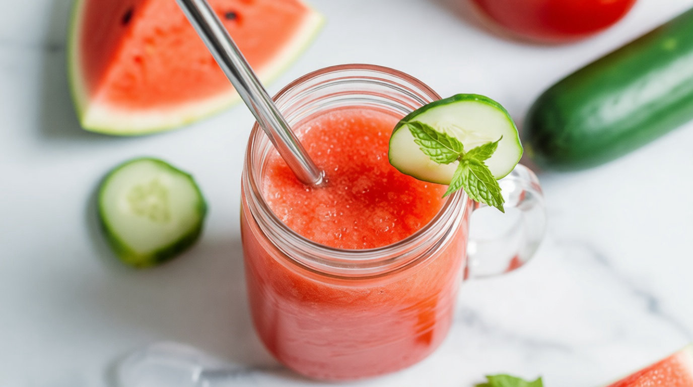 Le smoothie drainant express au melon et à la pastèque