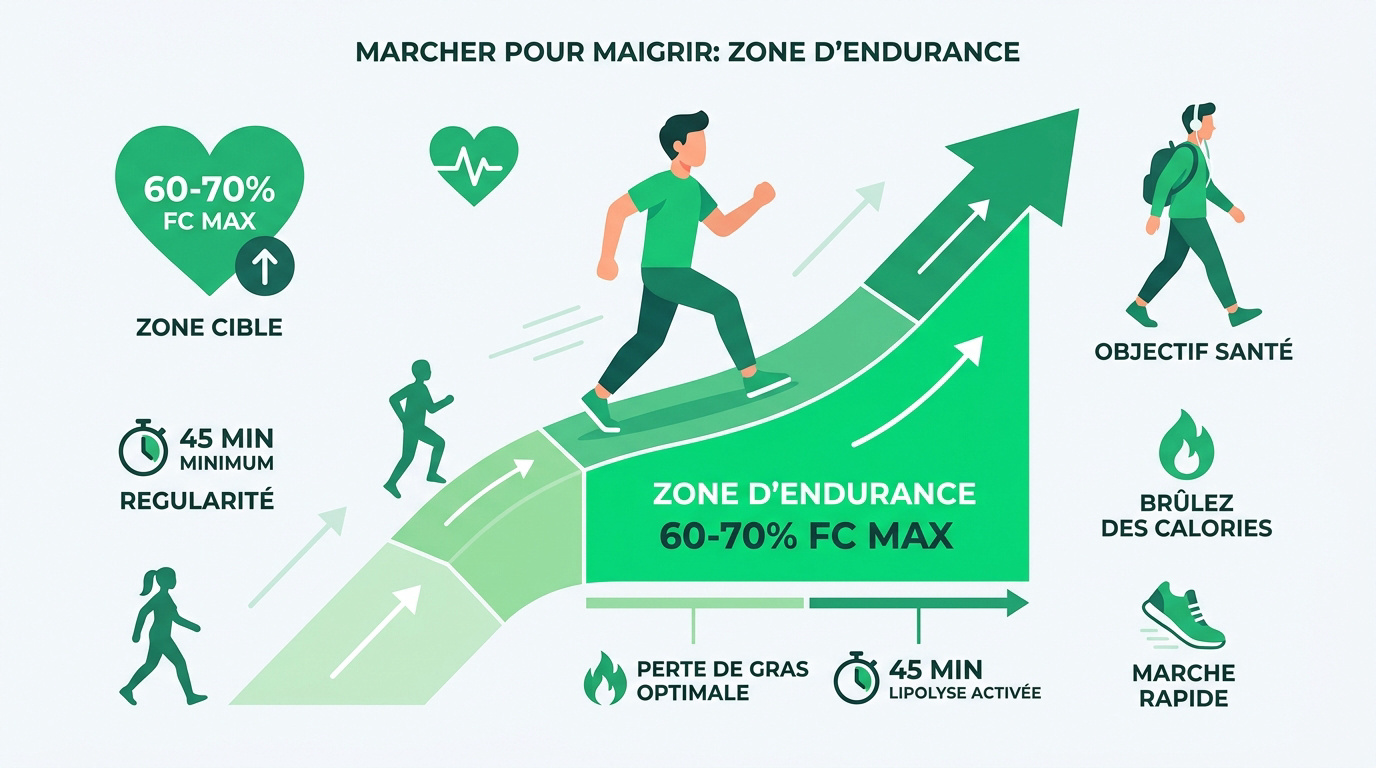 Femme pratiquant la marche active en extérieur pour maigrir