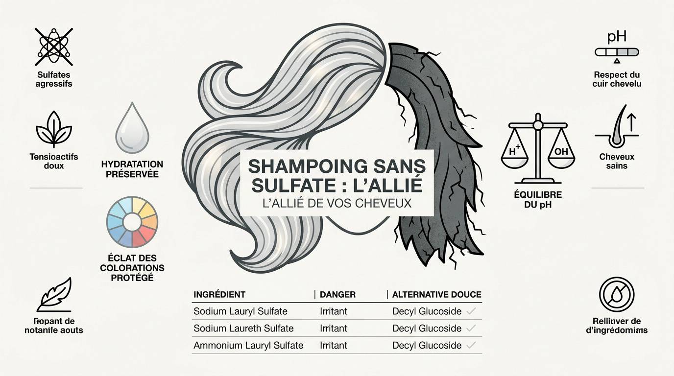 Flacons de shampoing sans sulfate