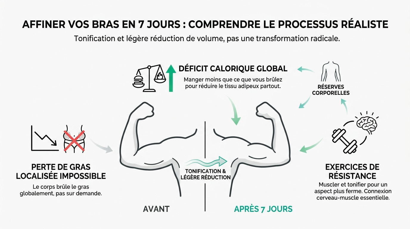 Schéma anatomique pour affiner les bras en une semaine