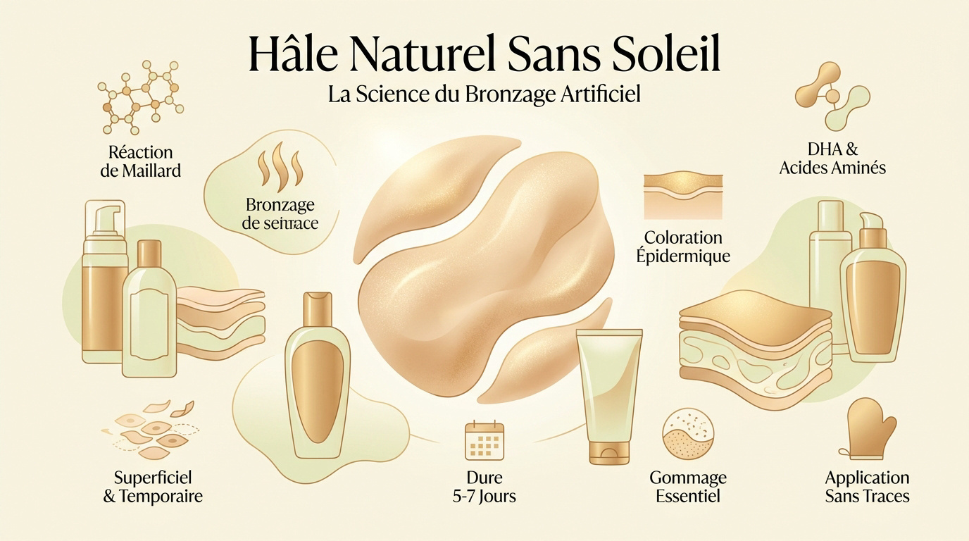 Schéma de la réaction de Maillard sur l'épiderme
