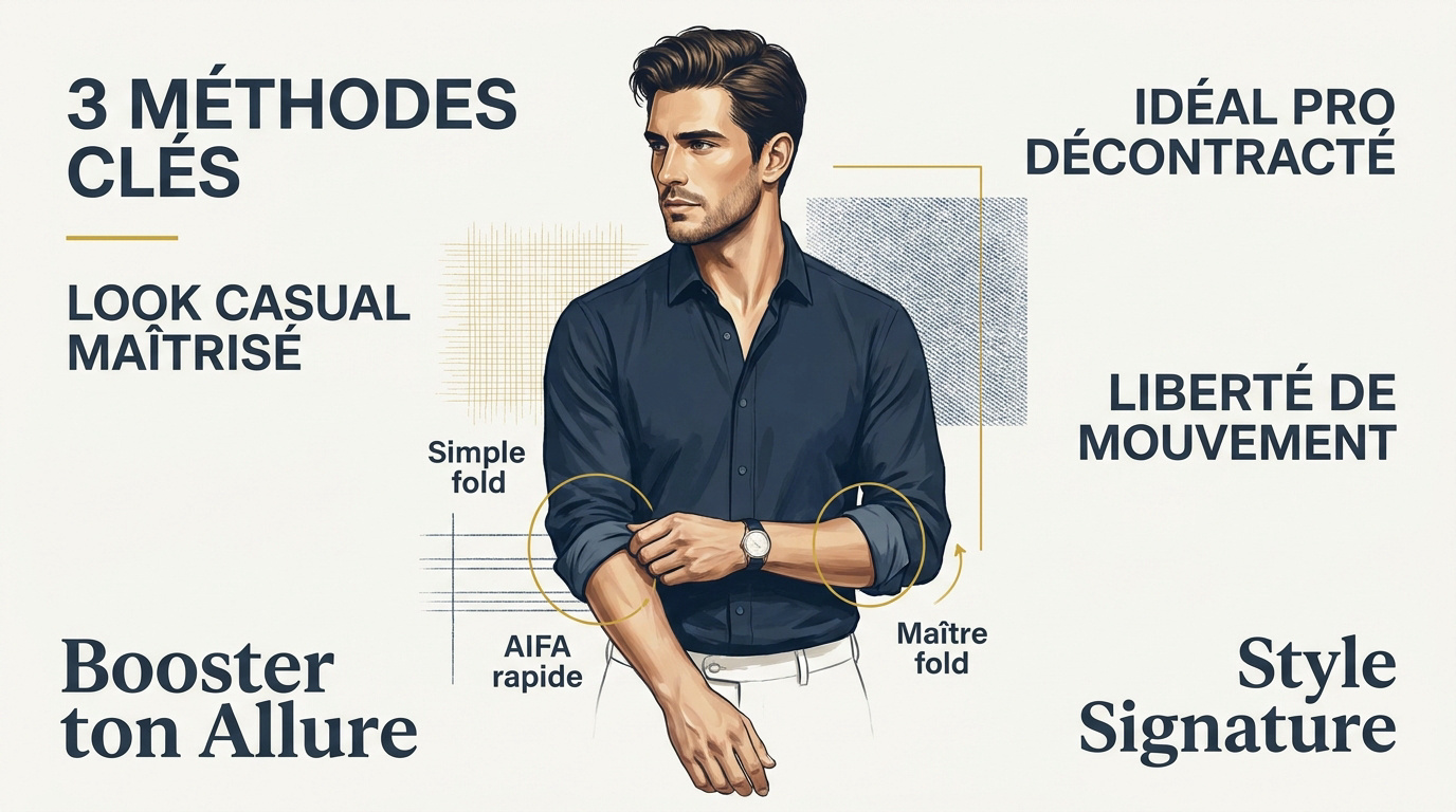 Trois méthodes pour retrousser les manches d'une chemise