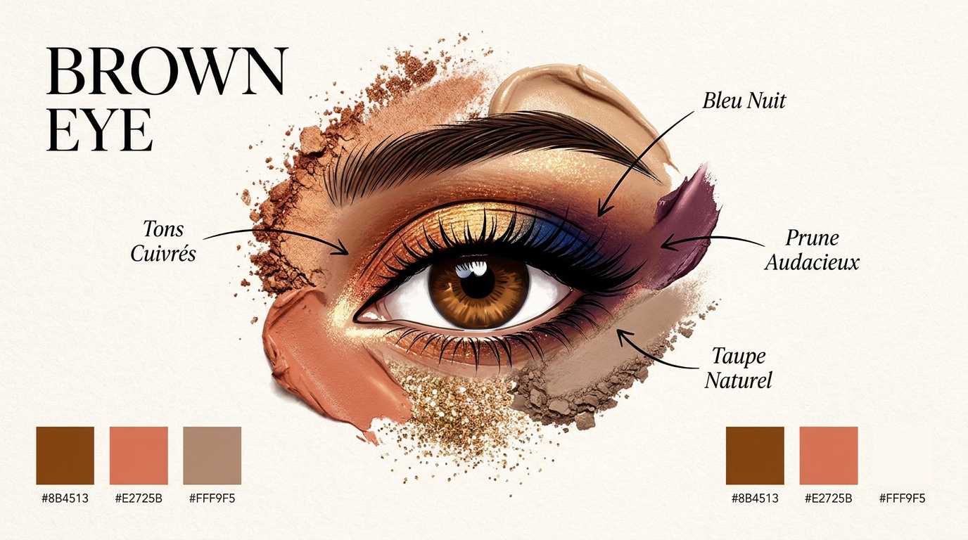 Maquillage yeux marrons chic