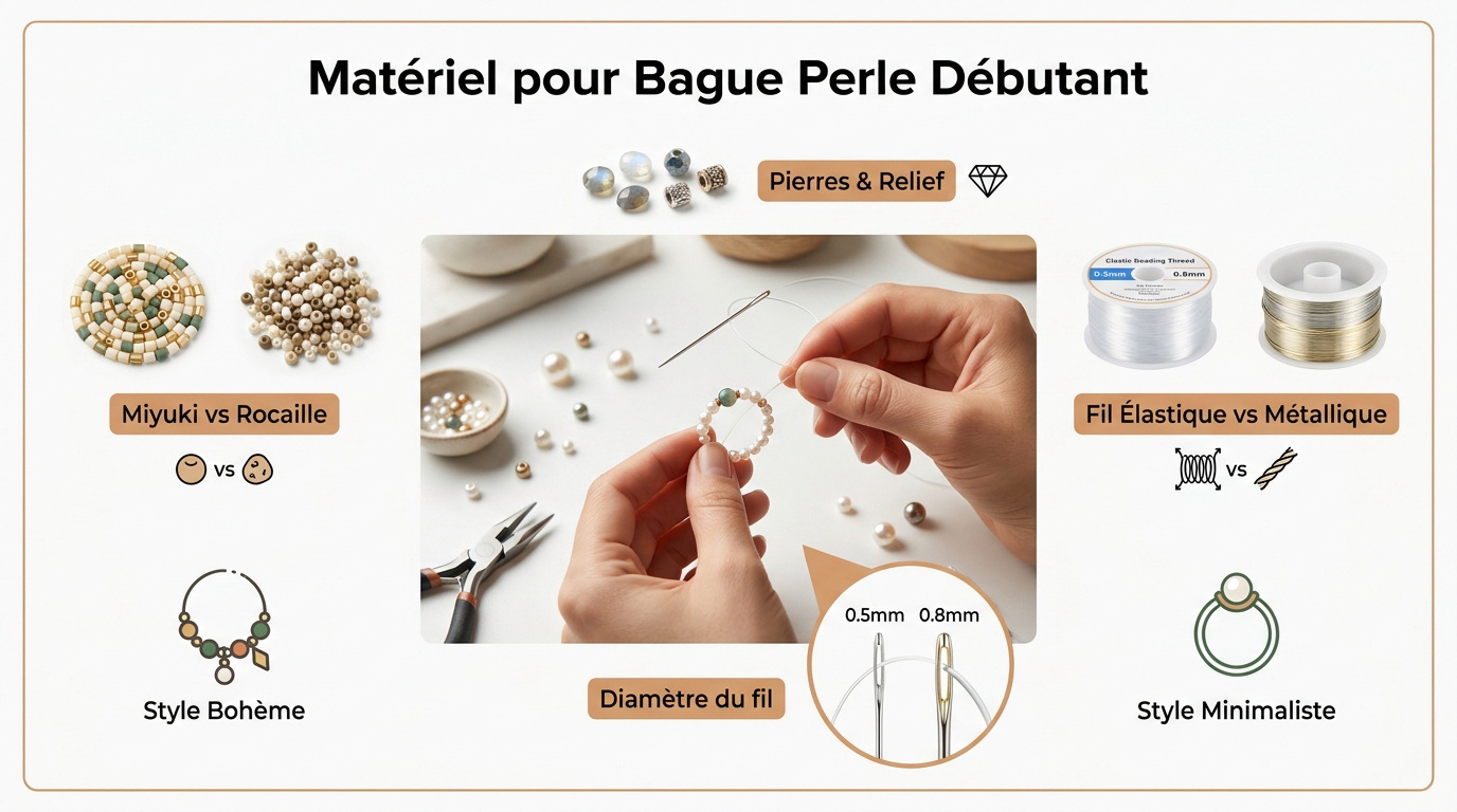 Matériel pour bague en perle